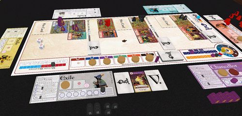 An early iteration of Oath: Chronicles of Empires and Exile by Cole Wehrle on Tabletop Simulator