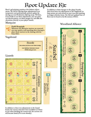 Link to update kit for 1st and 2nd printings of Root