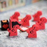 Warlord and rat meeples on the winter map