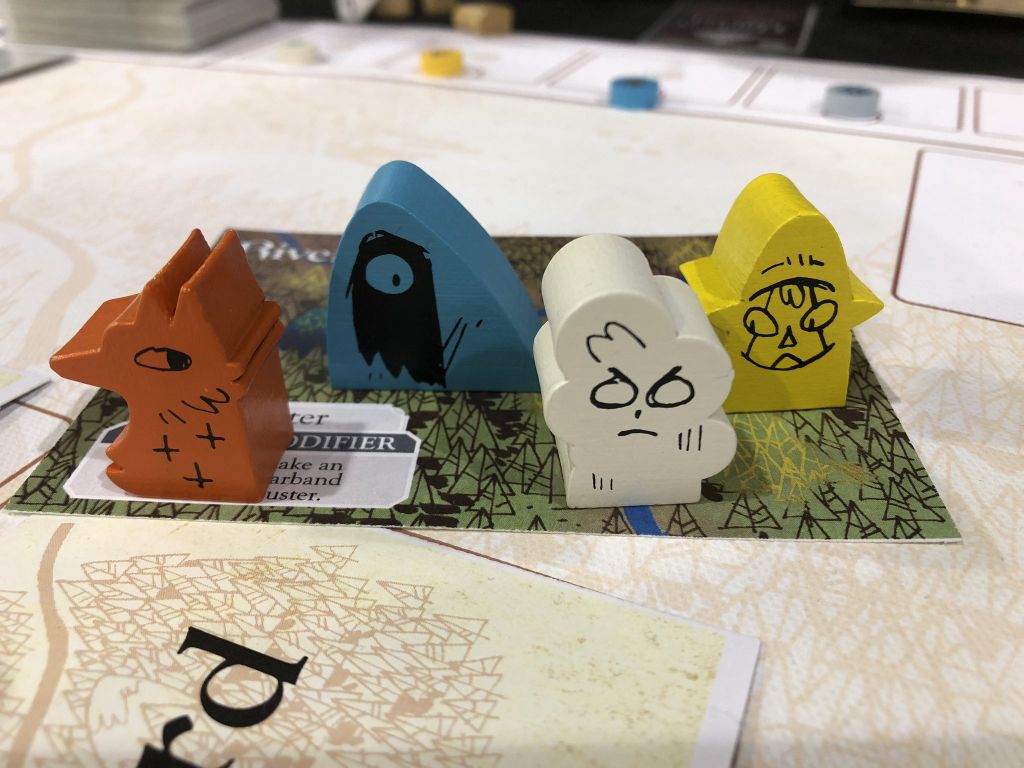 Meeples (player pieces) from Oath the Board Game by Cole Wehrle, designed by Kyle Ferrin