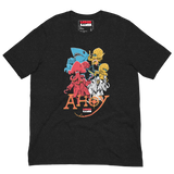 Dark Grey Heather tee with Ahoy character print