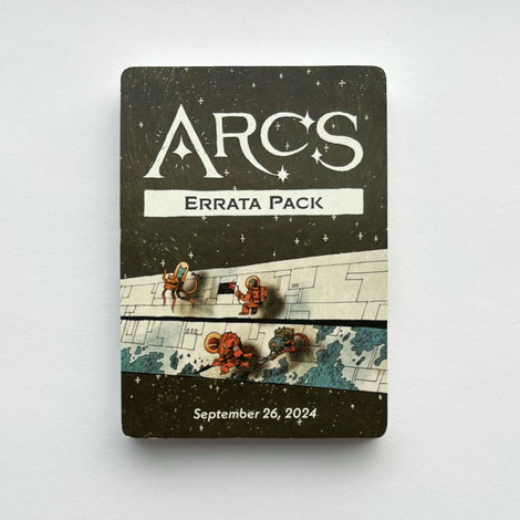 The front of the Arcs errata card pack
