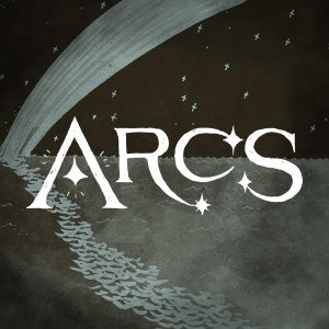 The Arcs logo on a starfield