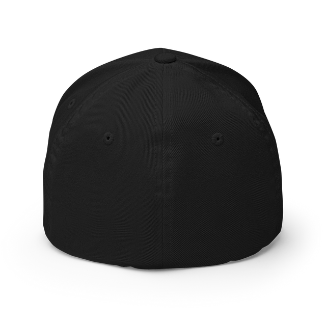 Back of the black baseball cap