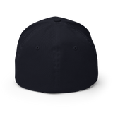 Back of black stretch fit cap