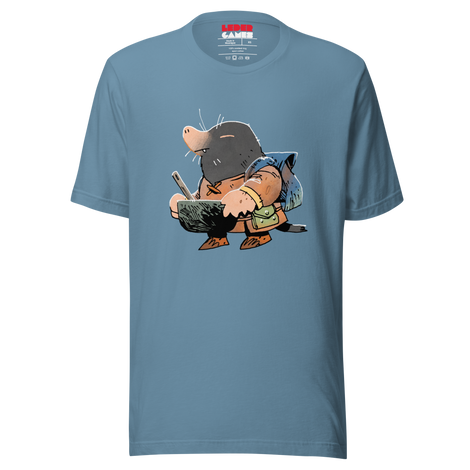 Steel Blue t shirt with Underground Duchy print