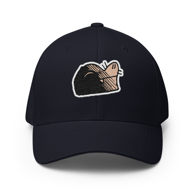 Navy baseball cap with embroidered Underground Duchy VP symbol 