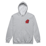 Light grey hoodie with Lord of the Hundreds meeple embroidered on left chest