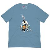 Keepers Badger on Steel Blue t-shirt