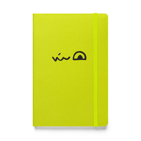 An acid green notebook featuring the smirk of the Lizard Cult meeple