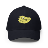 Navy baseball cap featuring the Lizard Cult's VP marker embroidered on the front.