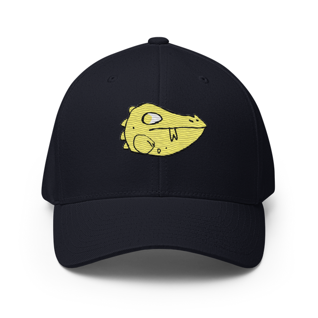 Navy baseball cap featuring the Lizard Cult's VP marker embroidered on the front.