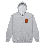 Light Grey zip hoodie with Marquise Meeple embroidered on left chest