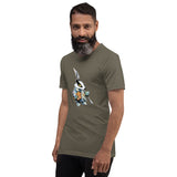 Model Wearing Keepers Badger on Army Green T-shirt