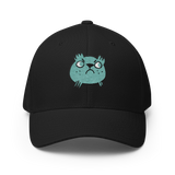 Black baseball cap featuring the Riverfolk Company's VP marker embroidered on the front.