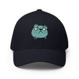 Navy baseball cap featuring the Riverfolk Company's VP marker embroidered on the front.