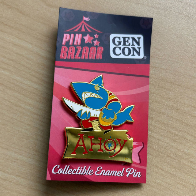 Ahoy Shark Pin part of Gen Con 2023 Pin Bazaar