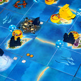 Ahoy map tiles and meeples in a 2-player game