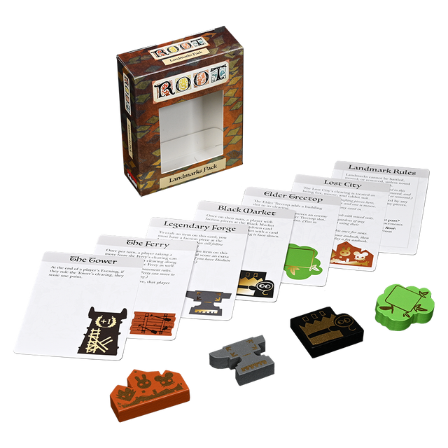 The Root Landmarks pack box and components