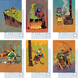 The 6 designs included in the set, 2 each