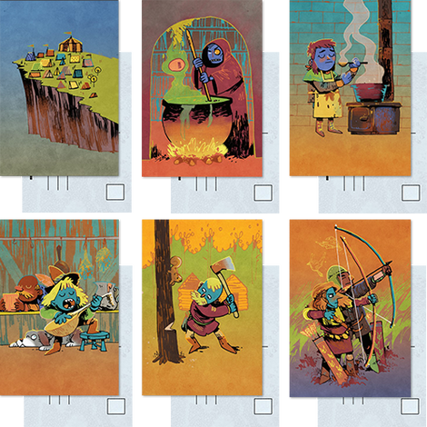 The 6 designs included in the set, 2 each