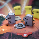 Vault Keeper hireling meeples on the mountain map