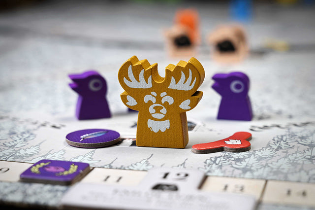 The Furious Protector hireling meeple on the winter game board