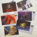 All six postcards